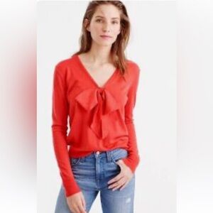 J Crew 100% Merino Wool Lightweight bow sweater in size XS NWOT